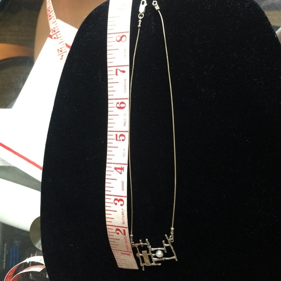 Sterling silver 925 necklace 16'' with pearl - Picture 6 of 8